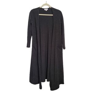 LuLaRoe Sarah Cardigan XS Solid Black Duster Open Front Pockets